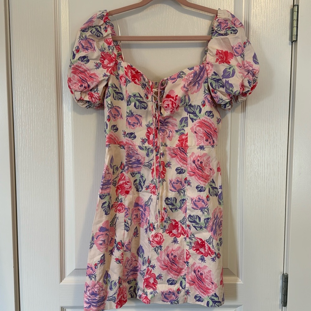 Zara Pink Floral Mini Dress